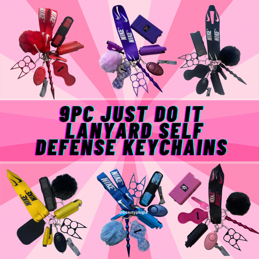 9pc Check Lanyard Self Defense Keychain